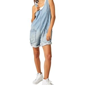 FREE PEOPLE High Roller Denim Romper Sz.L NWOT